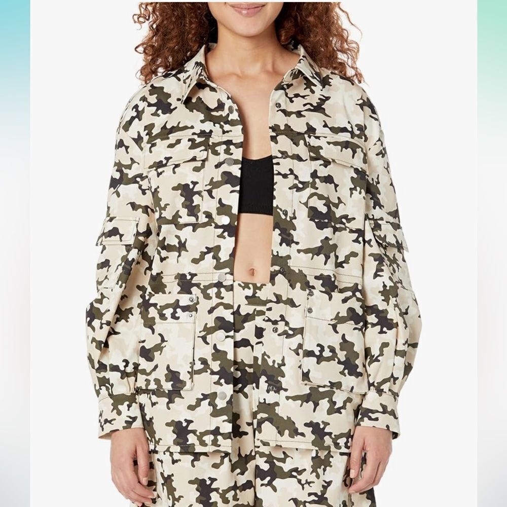 The Drop Women's Camouflage Print Cargo Oversized Jacket by @Jennylinnn NWT